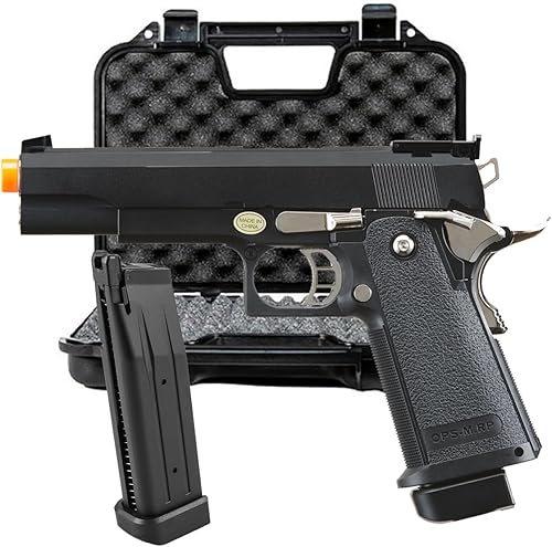 Pistola de mano Airsoft de metal Hi-Capa 1911 con BBS de 0236in cargador de velocidad y cargador de Airsoft color negro