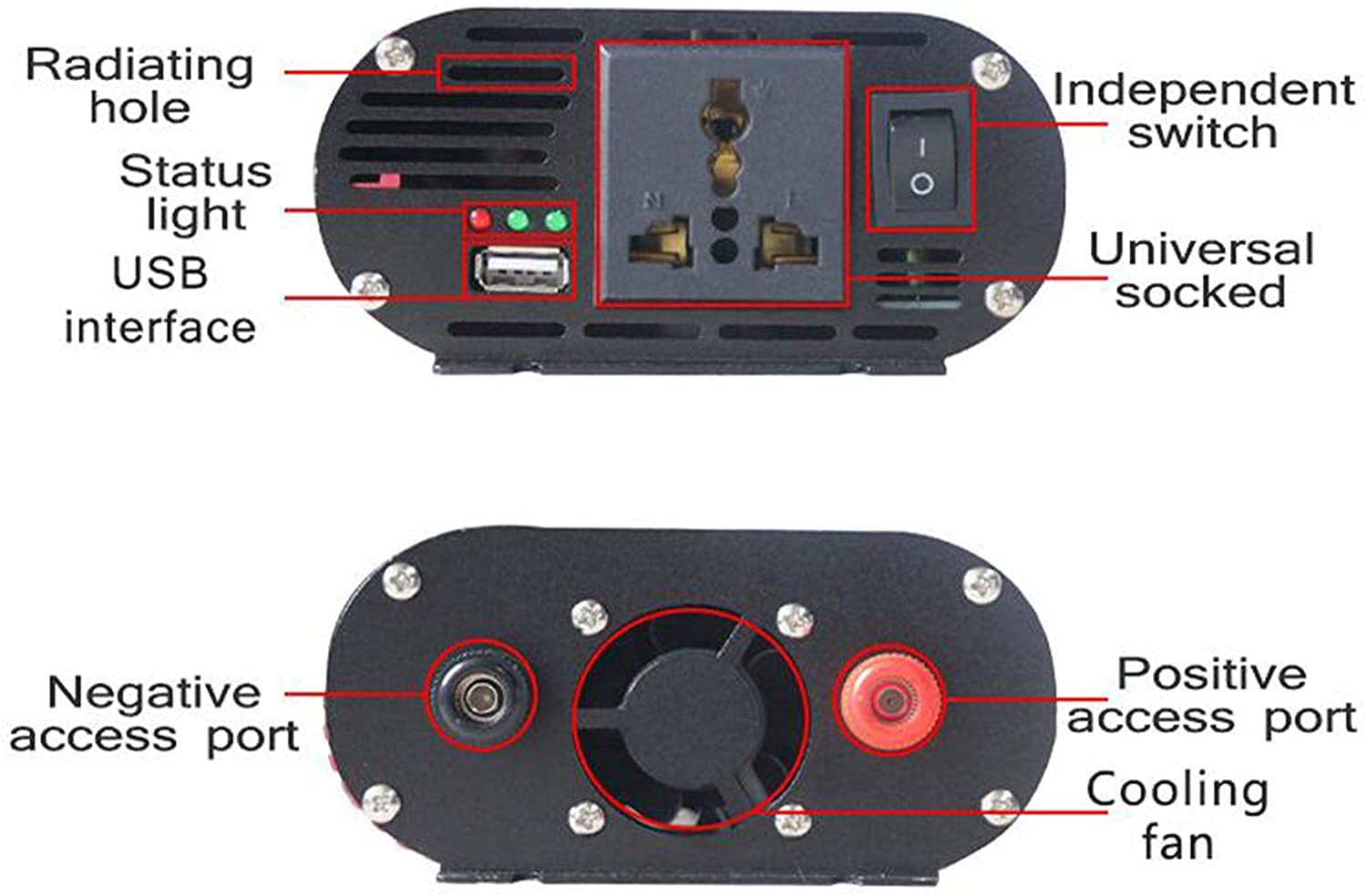 Czysty falownik sinusoidalny Szczytowa moc 1500 W Przetwornica napięcia samochodowego 12 V 24 V do AC 220 V 230 V 240 V Transformator napięcia z połączeniem ładowania USB do aparatów, smartfonów, la