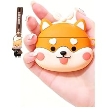 Cute Shiba Inu Case for AirPods Pro 2, Kawaii Puppy with Keychain | with Keychain, Animal Cartoon Cover, Silicone Protective Case for Teens, Kids, Girls