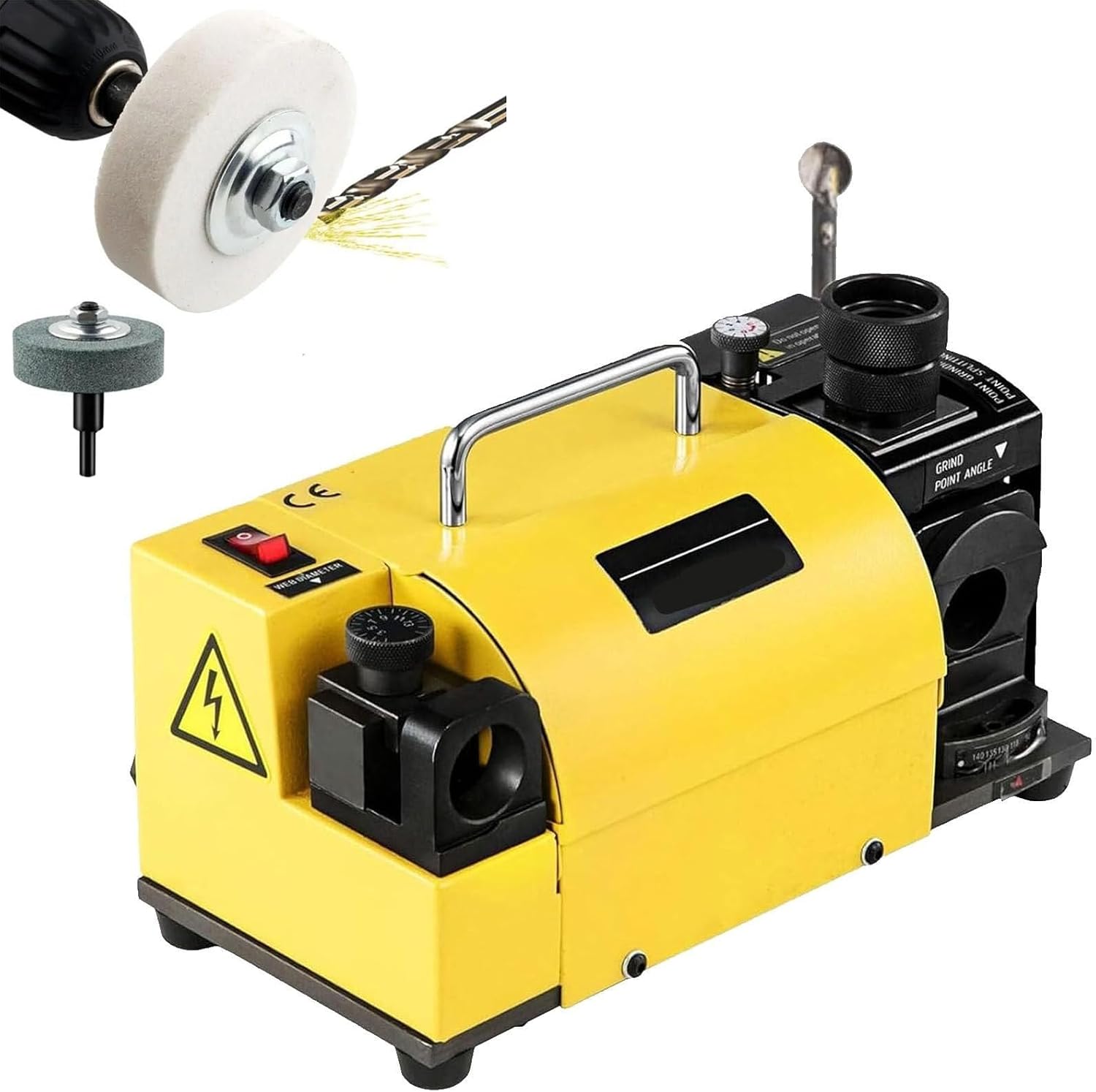Drill Bit Sharpener Grinding Machine 3~20mm Twist Drill Bit Grinding Machine Electric Drill Bit Grinder Sharpener 120W 4400RPM(20G)