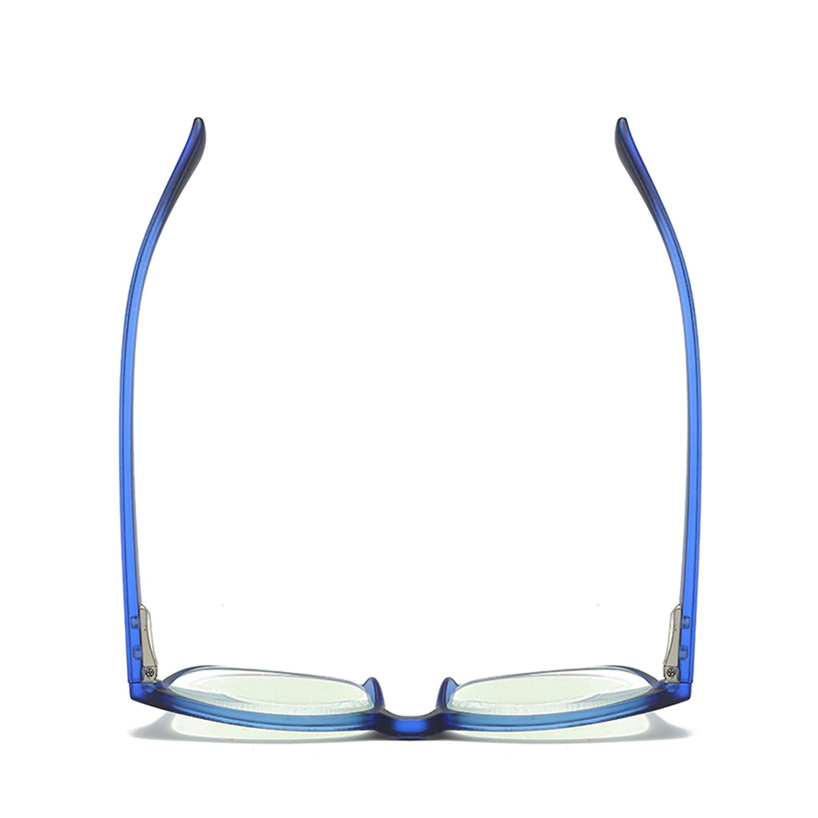 MMOWW Gafas de lectura anti-Blu-ray, gafas cuadradas de moda para ordenador para hombres y mujeres con bisagra de resorte antifatiga(azul,+1.5)