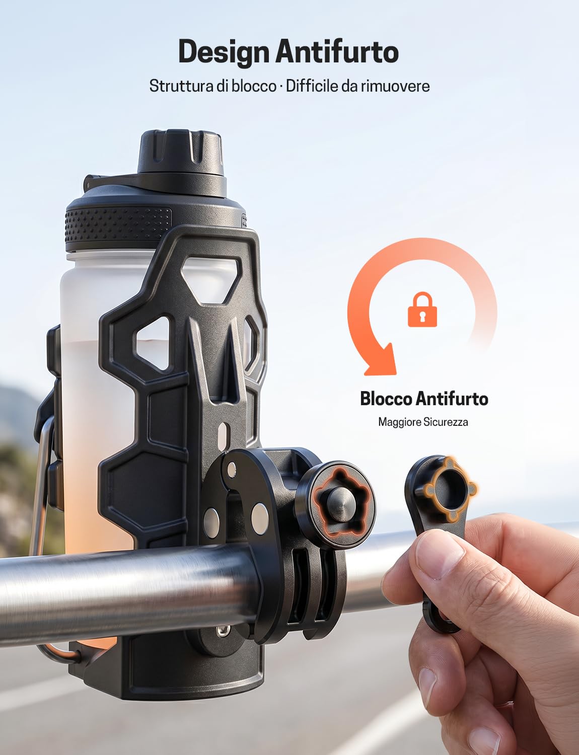 Jeebel Porta Borraccia Moto, Portaborraccia Bici, Porta Bottiglie Acqua, Portabicchieri, Portabevande