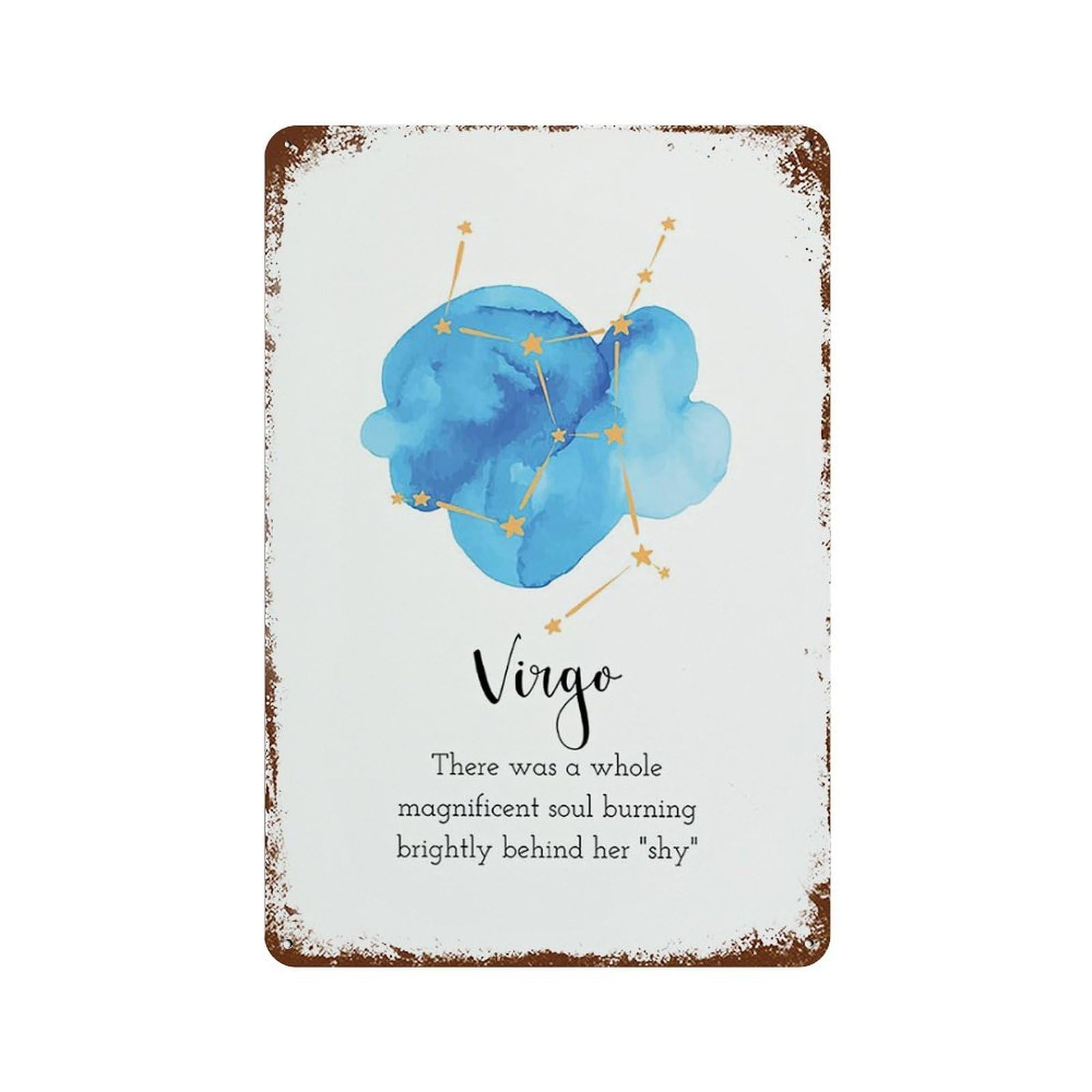 xiaoxiaoshen Virgo Zodiac Astrology Wall Decor Art Metal Tin Poster Modern Home Decor Art Home Bar Shop Decorations Vintage Sign 30x20cm