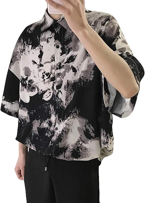 Amazon Mengfanメンズ シャツ カジュアル ワイシャツ 花柄 シンプル かっこいい シャツ 軽い 柔らかい 春 夏 秋 快適 薄手 夏季対応トップス シャツ シャツ 通販