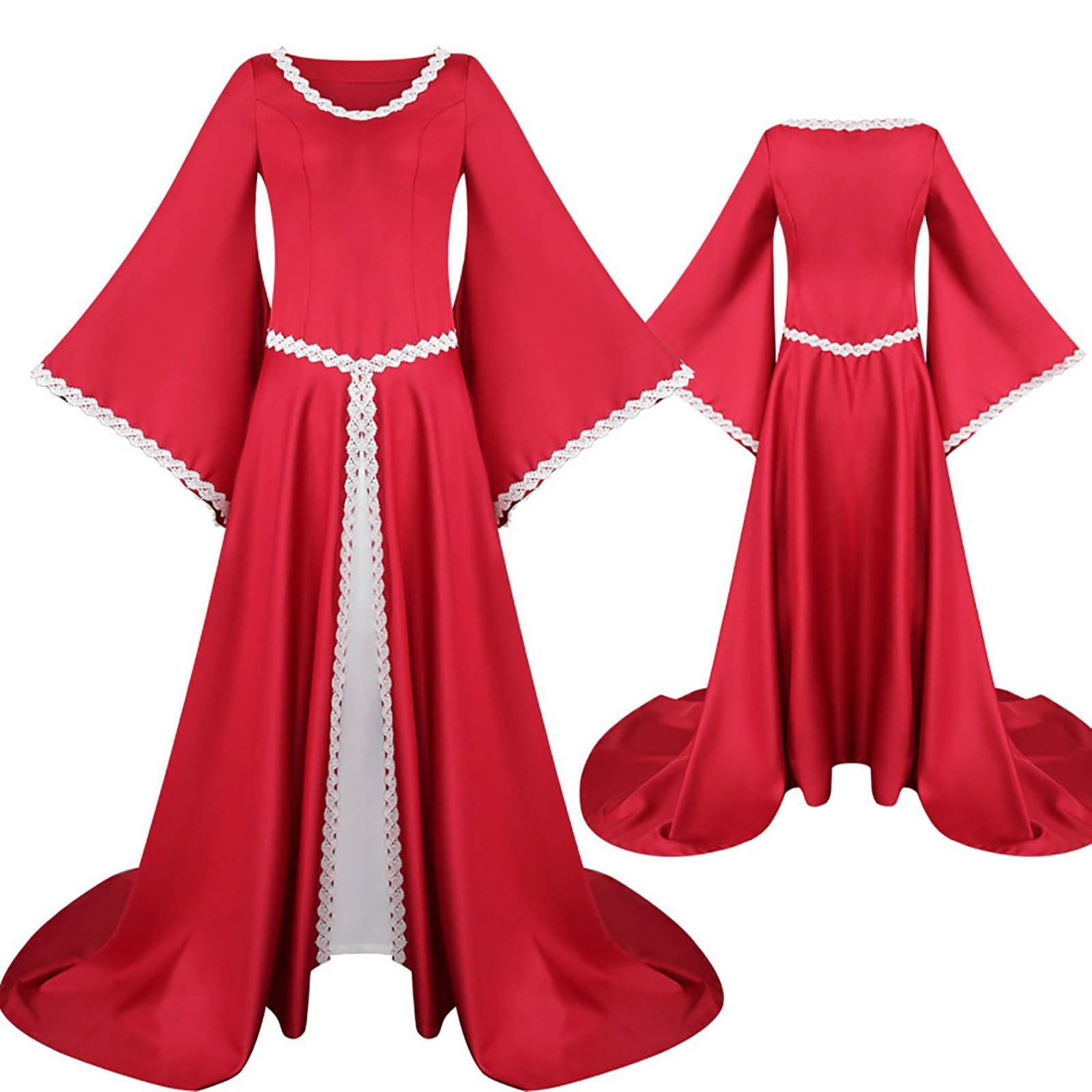 Vestidos medievales de reina victoriana y traje de Halloween gótico de gala longitud piso 6
