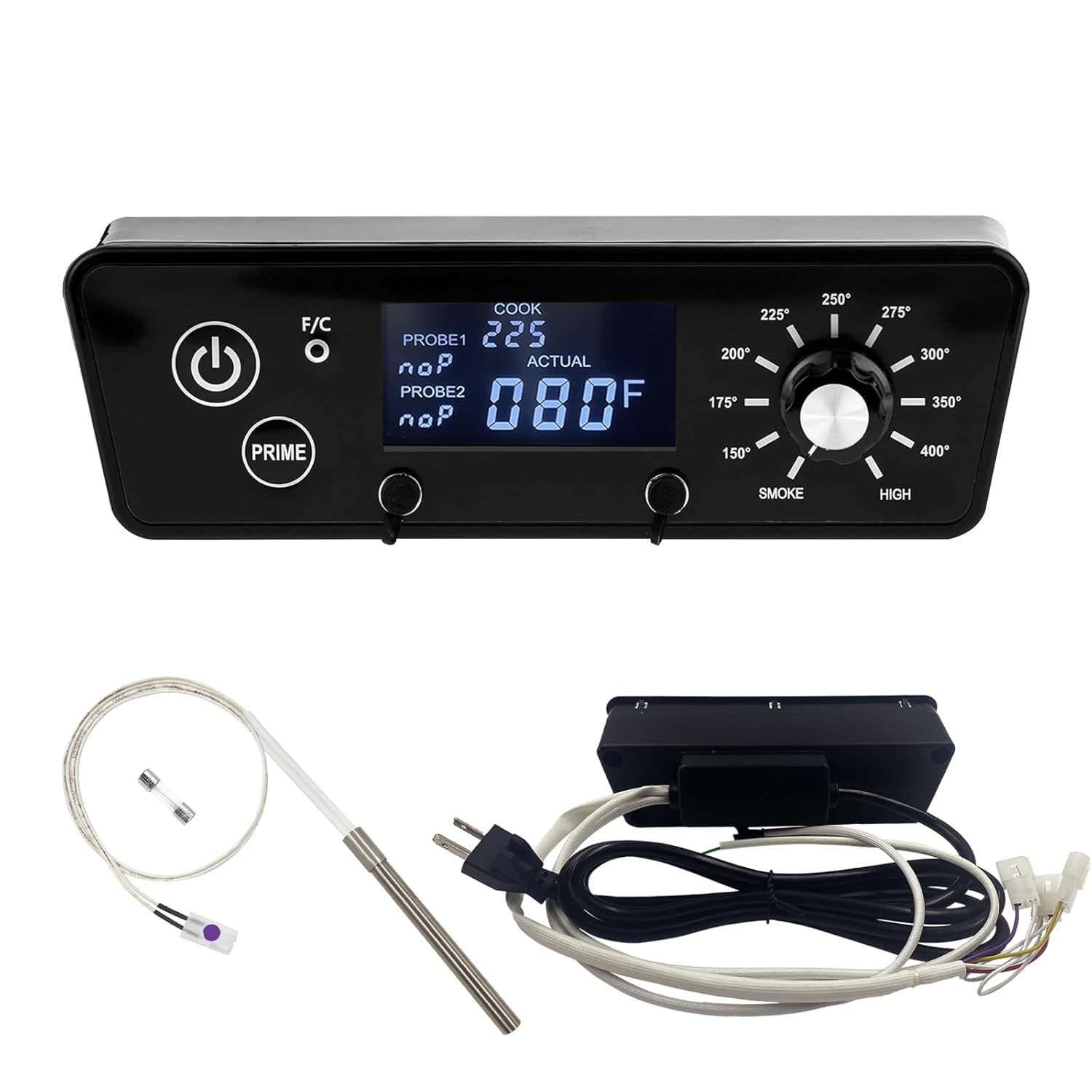 Digital Trapezoid Grill Controller Kit Compatible with Pit Boss Vertical Pellet Smoker Copperhead 3/4/5/7-Series (PBV3P1/PBV4PS1/PBV5P1/PBV7P1) & 5-Series Copper-Walmart PBV5PW1, Includes Hot Rod