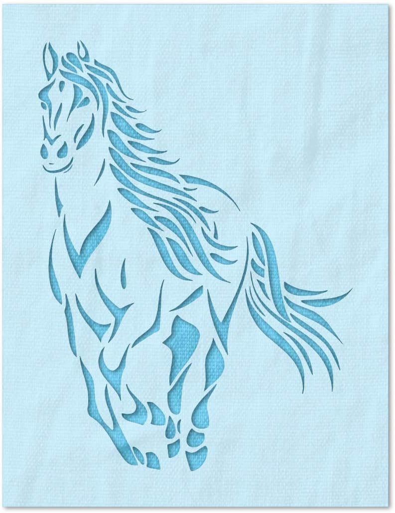 Stencil Stop Horse Stencil - Reusable for DIY Projects, Painting, Drawing, Crafts - 14 Mil Mylar Plastic (17.5 x 24 inches)