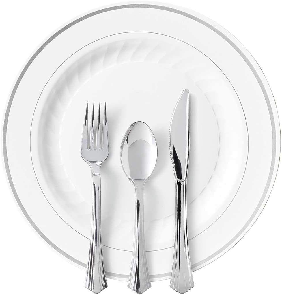 Member's Mark Premium Plastic Heavyweight Plates, Combo Pack (48 Count)