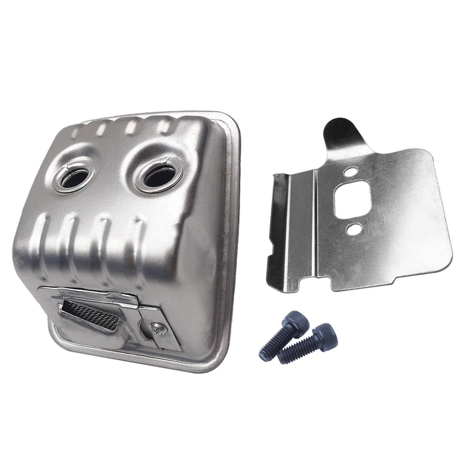 Hippotech Muffler Exhaust with Heat Insulator for Husqvarna 435 440 440E 445 450 Chainsaw