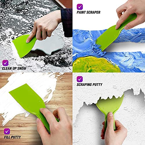 Utoolmart Putty Scraper 2" Plastic Flexible Putty Knives Disposable Spreader For Taping Drywall Wall Painting Green 3Pcs #TOP5