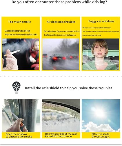 Protector de lluvia de coche para MG ZS EV 2022-2018 para MGZS para ventanas laterales de coche, deflectores de cejas de lluvia, humo solar