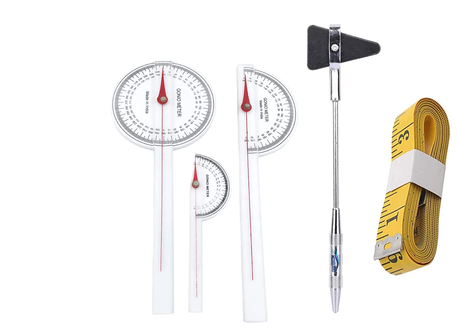 MEDIGUARD Pvc Goniometer Set With Percussion Hammer With Measuring Tape - Set Of 3 (B0C4FK861Y) Amazon Price History, Amazon Price Tracker