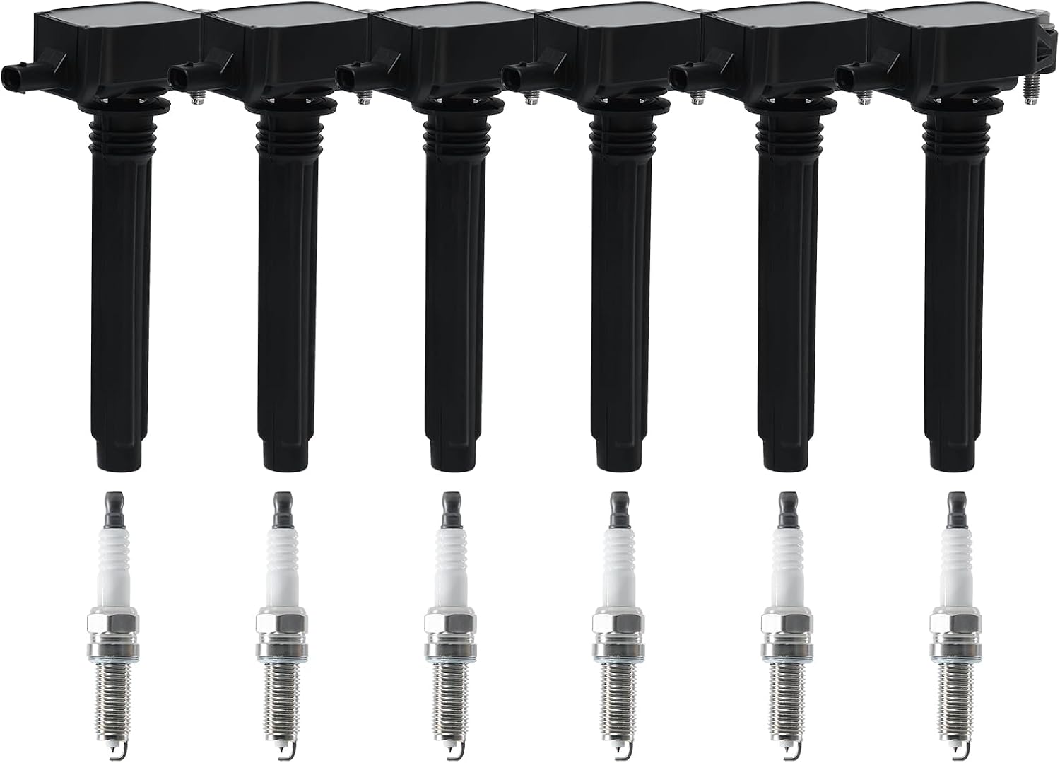 Ignition Coil Pack & Spark Plug Kit Compatible with Dodge Jeep Chrysler RAM V6 3.6L, Fit Charger Challenger Journey Grand Cherokee Wrangler 300 200 1500, Replace UF648 93175