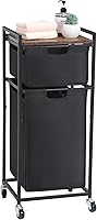 Vista 1 de LUCKUP Laundry Hamper with Shelf, Laundry Sorter 2 Section with Removable Bags, Laundry Basket Cart with Table Wheels Laundry Room Storage and