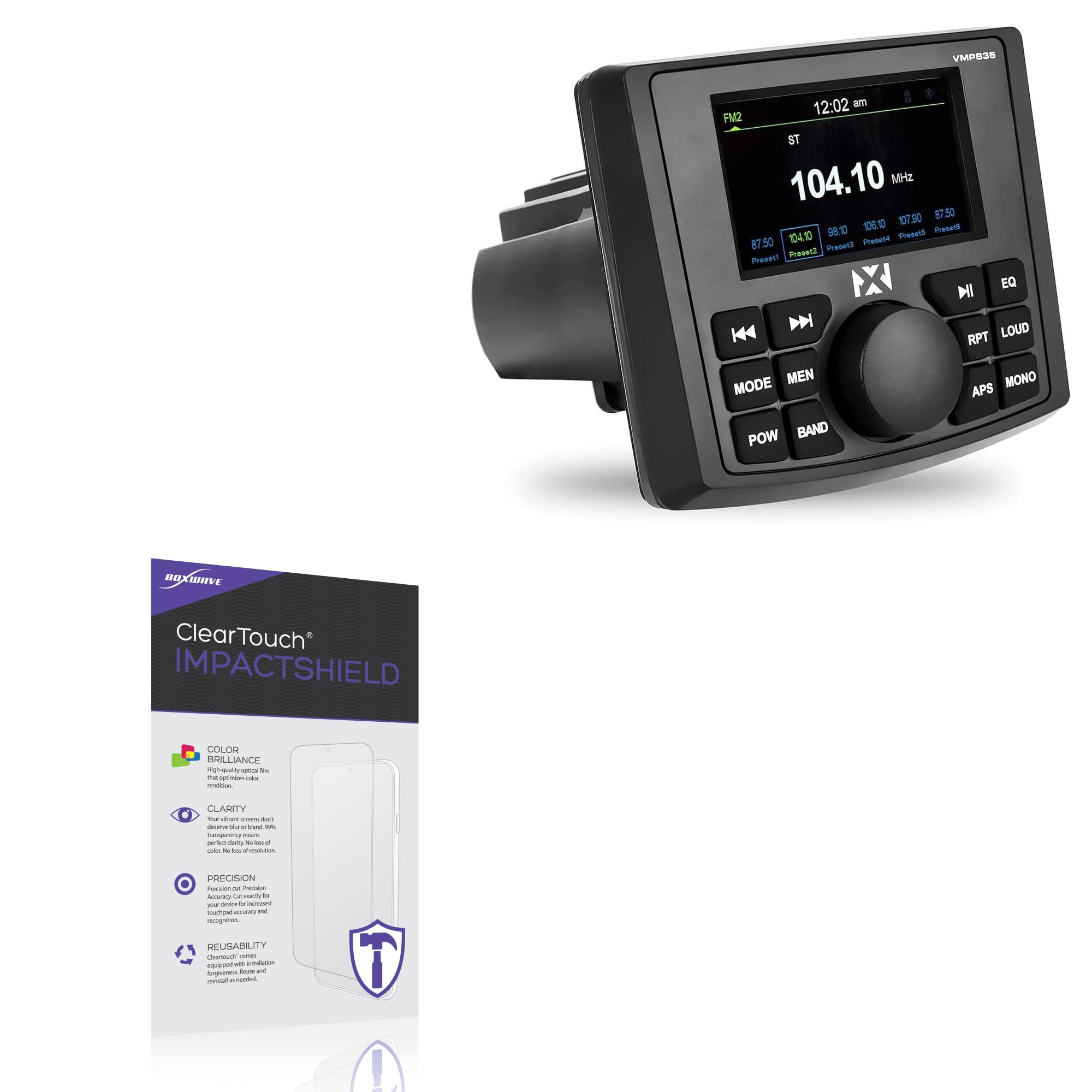 BoxWave Screen Protector Compatible With NVX VMPS35 Display (3 in) - ClearTouch ImpactShield (2-Pack), Impenetrable Screen Protector Flexible Film