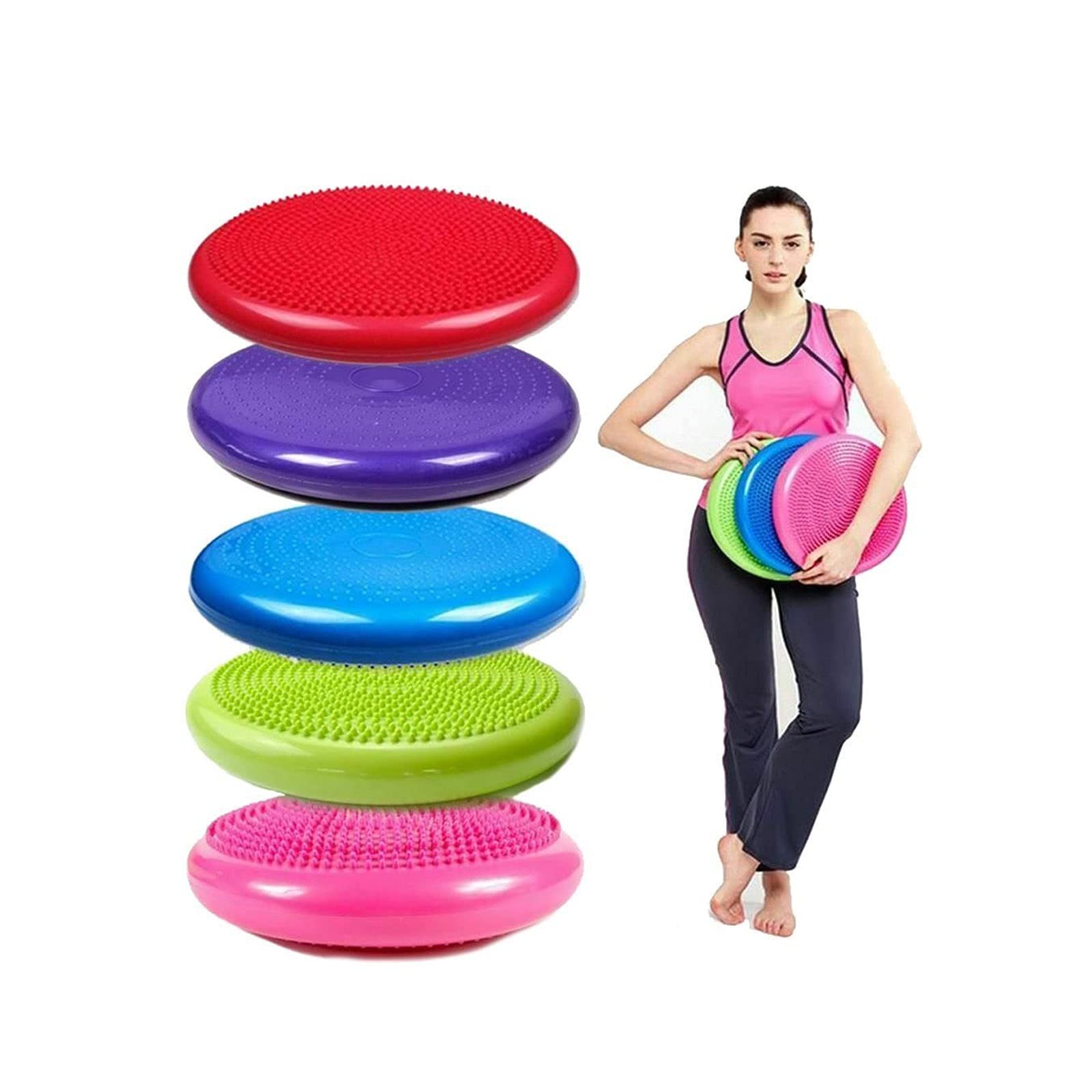DieffematicYJD Mata do jogi Piłki do jogi Masaż Pad Stabilność Walko Saldo Disc Poduszka Mata Fitness Trening Trening Ball Ball (Color : Blue)