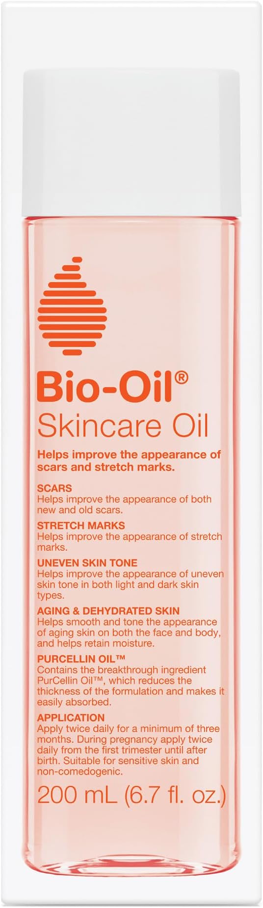 Bio-Oil Skincare Body Oil Serum, Face and Body Moisturizer with Vitamin E & A, for Scars, Stretch Marks, Sensitive Skin, All Skin Types, Dermatologist Recommended, Non-Comedogenic, 6.7 Oz