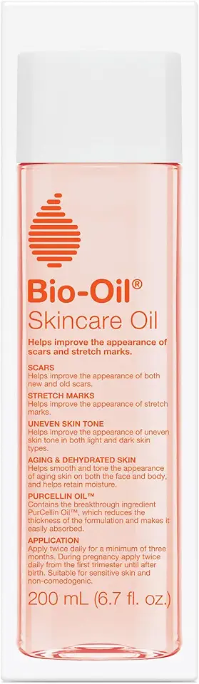 Bio-Oil Skincare Body Oil Serum, Face and Body Moisturizer with Vitamin E & A, for Scars, Stretch Marks, Sensitive Skin, All Skin Types, Dermatologist Recommended, Non-Comedogenic, 6.7 Oz