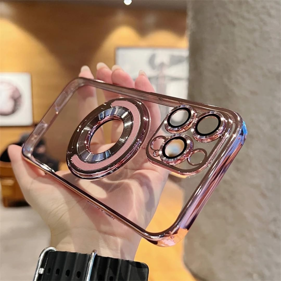 Coque iPhone 15 Plus rose antichoc pour éviter les casses d'écran avec support magnétique - 6