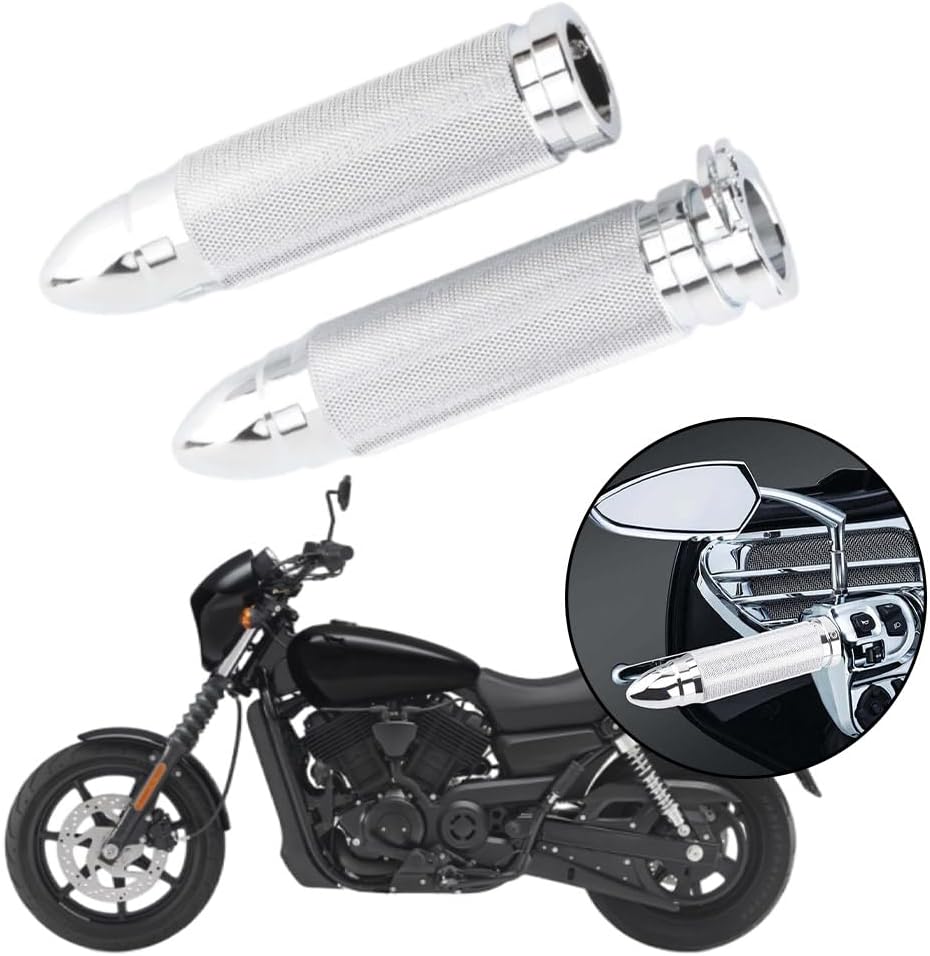 MACHSWON Hand Grips Trim, 2PCS Motorcycle Handlebar Grip Scooter Handlebar Replacement, Compatible with Harley Street 500 XG500 2015-2020 (Silver)