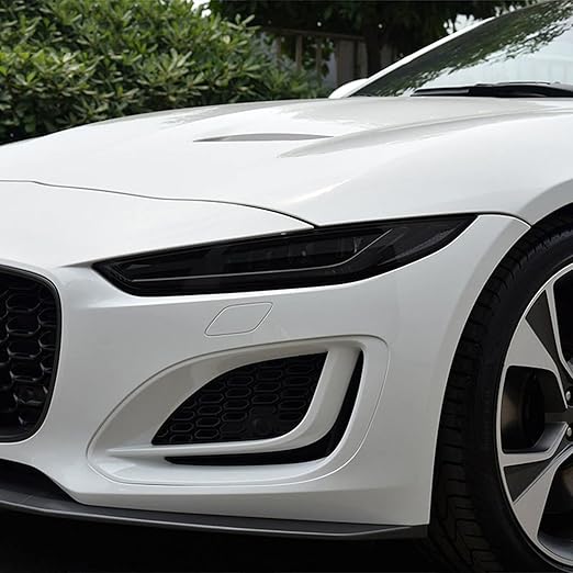 Amazon 2個の車のヘッドライトの色合いスモークブラック保護フィルムtpuステッカーアクセサリー ジャガーxe Xfxjfタイプiペースeペースfペースアクセサリー用 サイン マーク 車 バイク