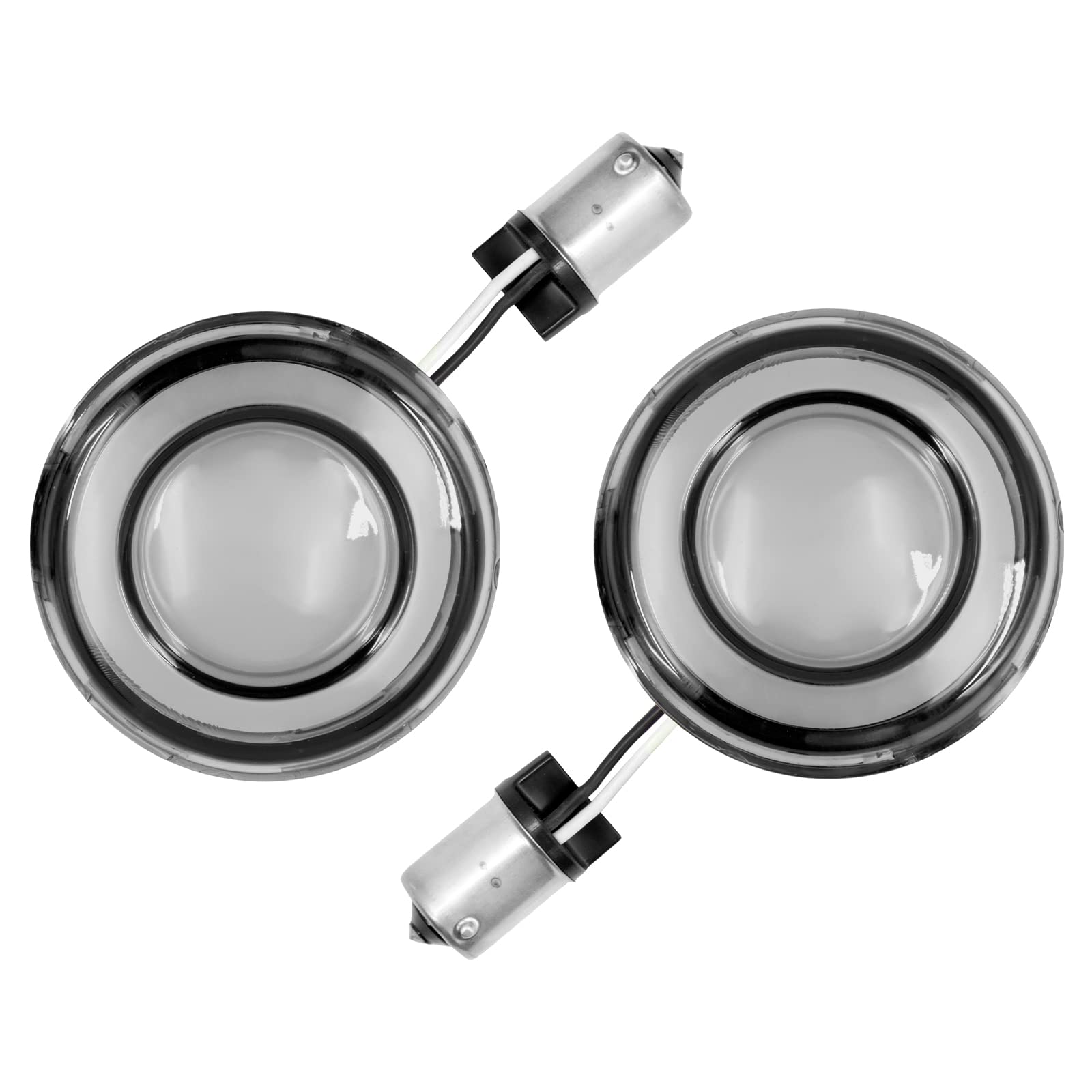 HDBUBALUS Motorcycle Turn Signal 1156 Conversions Bullet Indicators Light For Harley Touring Street Road Glide Softail Sportster Dyna (Color: Smoke)