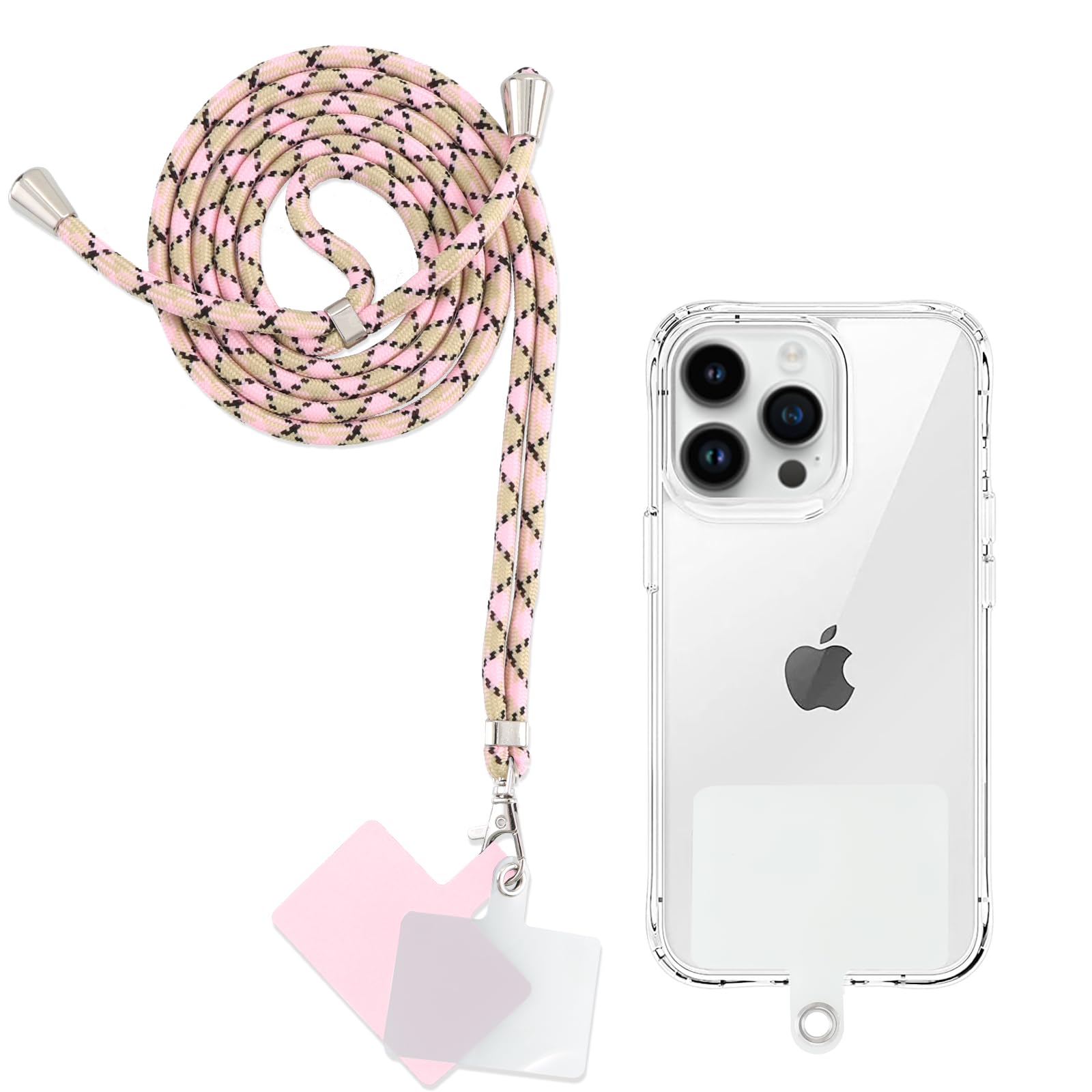 Yoedge Cordino Universale Per Cellulare, Regolabile In Nylon, Arcobaleno Giallo - Con 2 Patch Per Telefono