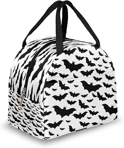 Miniatura 1 de Halloween Lunch Tote Bag for Women Adult Men Scary Black White Insulated Lunch Box Small Leakproof Cute Lunchbox Cooler Bag Reusable Lunch Bag for