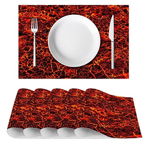 Set de table de qualité supérieure Lava Red Magma design moderne pour décoration chic - 3
