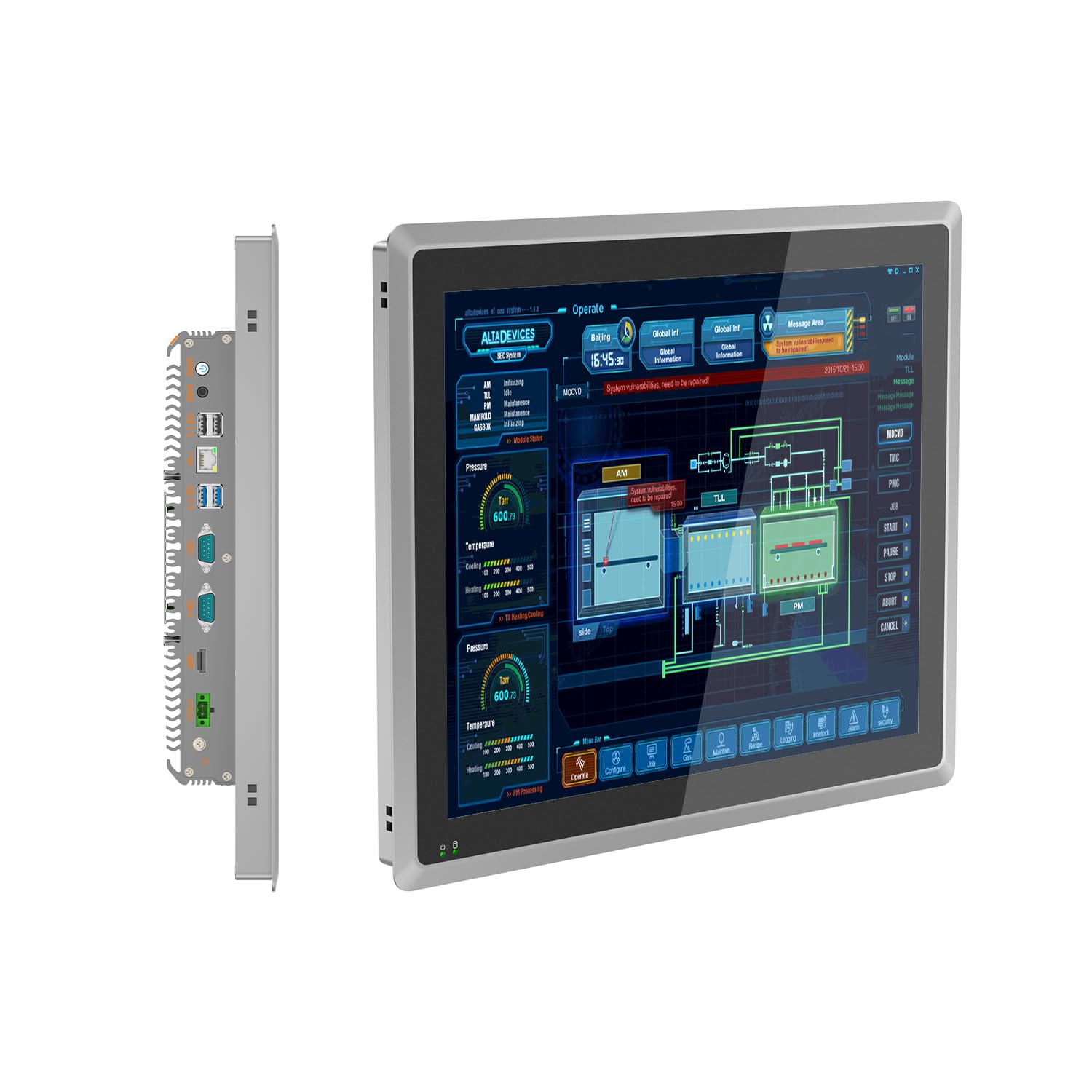 15 inch Fanless Industrial Panel PC, All in One Industrial Embedded Panel PC with Capacitive Touch Screenm,2xUSB2.0,2xUSB3.0,HDMI,2xRS232,LAN (i3-3217U, 4GB RAM 128GB SSD)