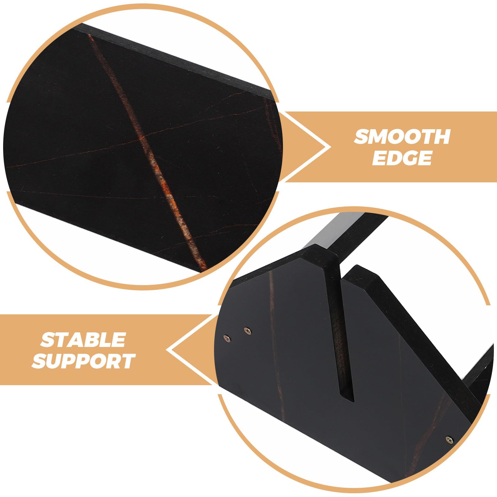 Soporte para Espejo de Cuerpo Completo de Madera Negro con Ranura 1,4 Cm