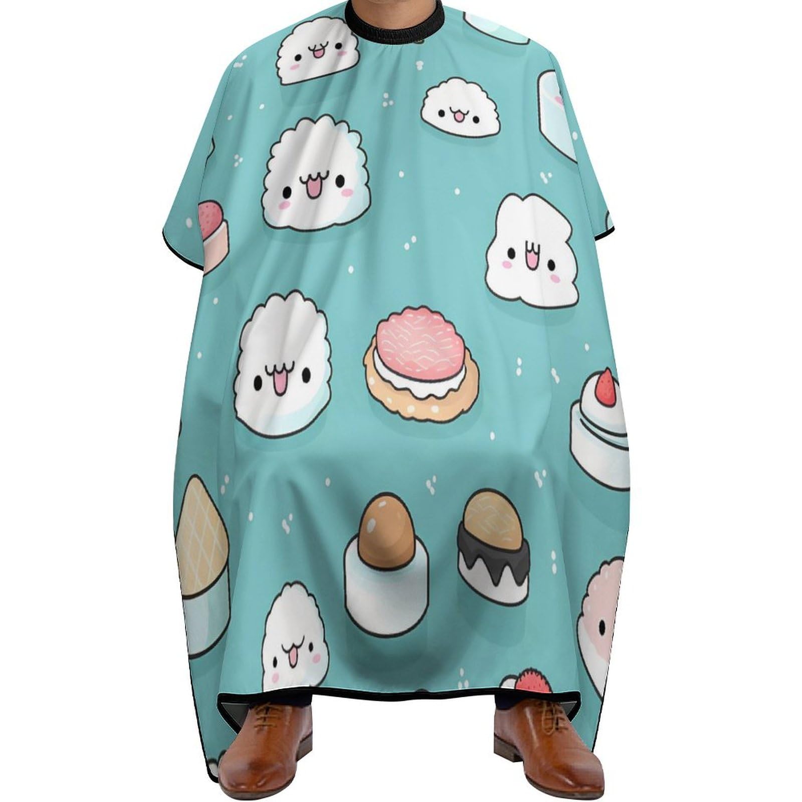 Cute Sushi Hair Cutting Cape for Men Women Waterproof Barber Cape Adjustable Salon Haircut Capes