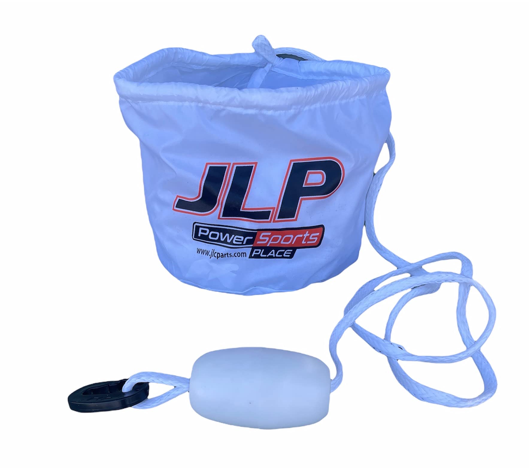 JLP Anchor Bag Intended For All Marine Personal Water Craft PWC Jet Ski Sand Anchor Bag Small Boats with Rope Float, and Hook Waverunner VXR SHO VX Super Jet Blaster Venture GP GRP LX Bag Anchor White