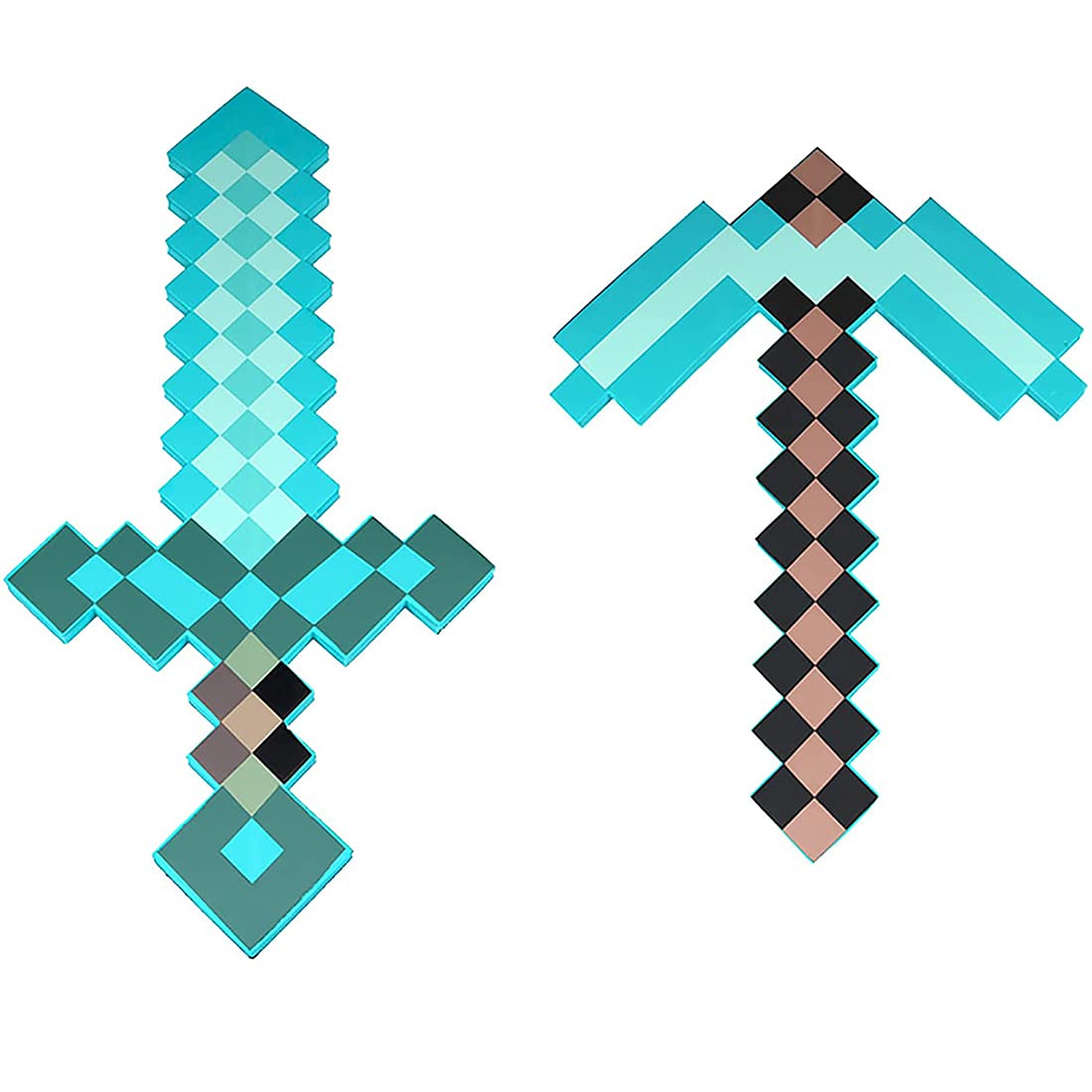 Minecraft Hard Foam Sword, Sword Pickaxe Minecraft Iron Pickaxe, Pixel Sword, Diamond Sword Life Size Foam Diamond Sword