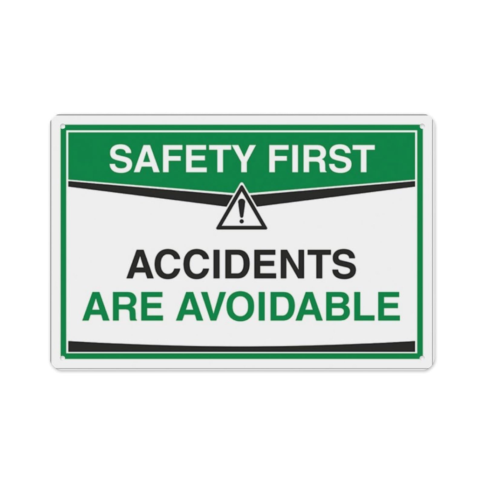 peiyeety Accidents Are Avoidable Aluminum Tin Warning Signs For Home Outdoor Garden 12X16 Inches