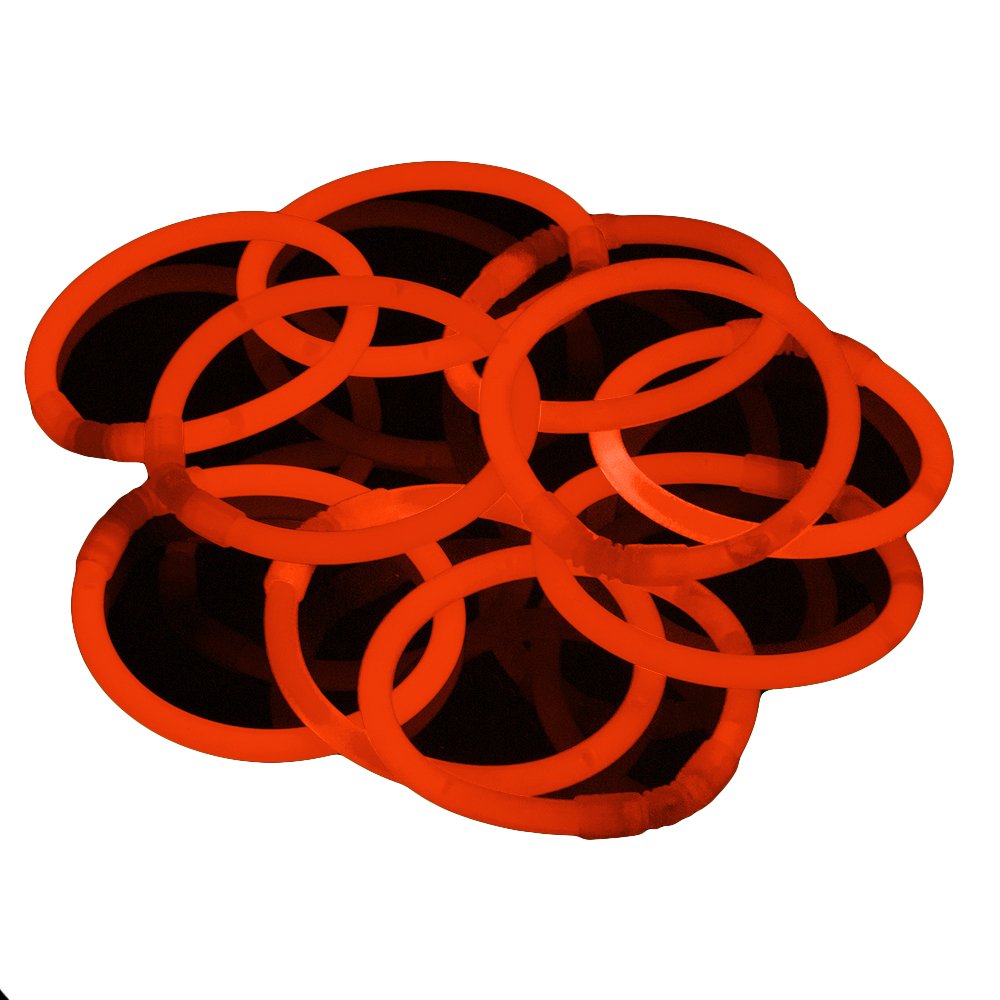 The 100 Pack Premium Glowhouse Glow Stick Bracelets Individual Colours (Orange)
