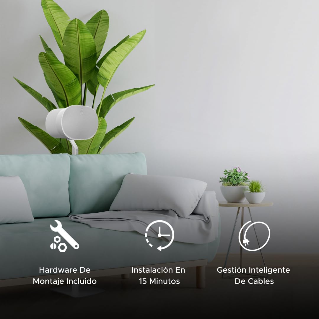 ERA300 Soporte de Suelo, Diseño de Metal Premium, Paquete Doble (2pcs), Blanco, Compatible con Sonos ERA 300, Accesorios Incluidos, Gestión de Cables, Diseñado en el Reino Unido, Doble, Par