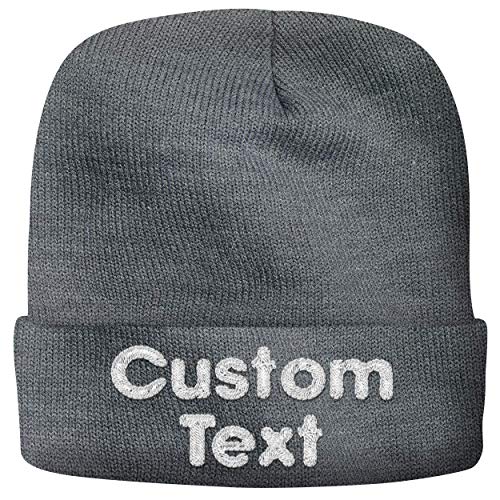 Embroidered Port & Company CP91L Custom Fleece Lined Beanie, Grey