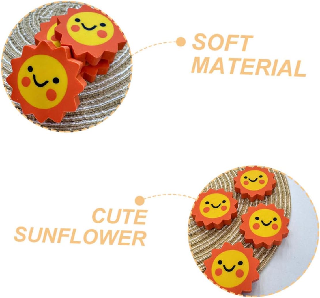 Operitacx 50pcs Sunflower Eraser Pencil Eraser Tops Mini Classroom Pencil s Kids Puzzle s Mini s Bulk Cute s for Pencils Fruit s Orange TPR