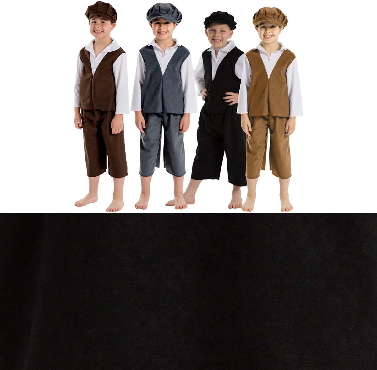 Charlie CrowArchie Victorian Boy Costume for Kids 7-9 Years. Black & White.