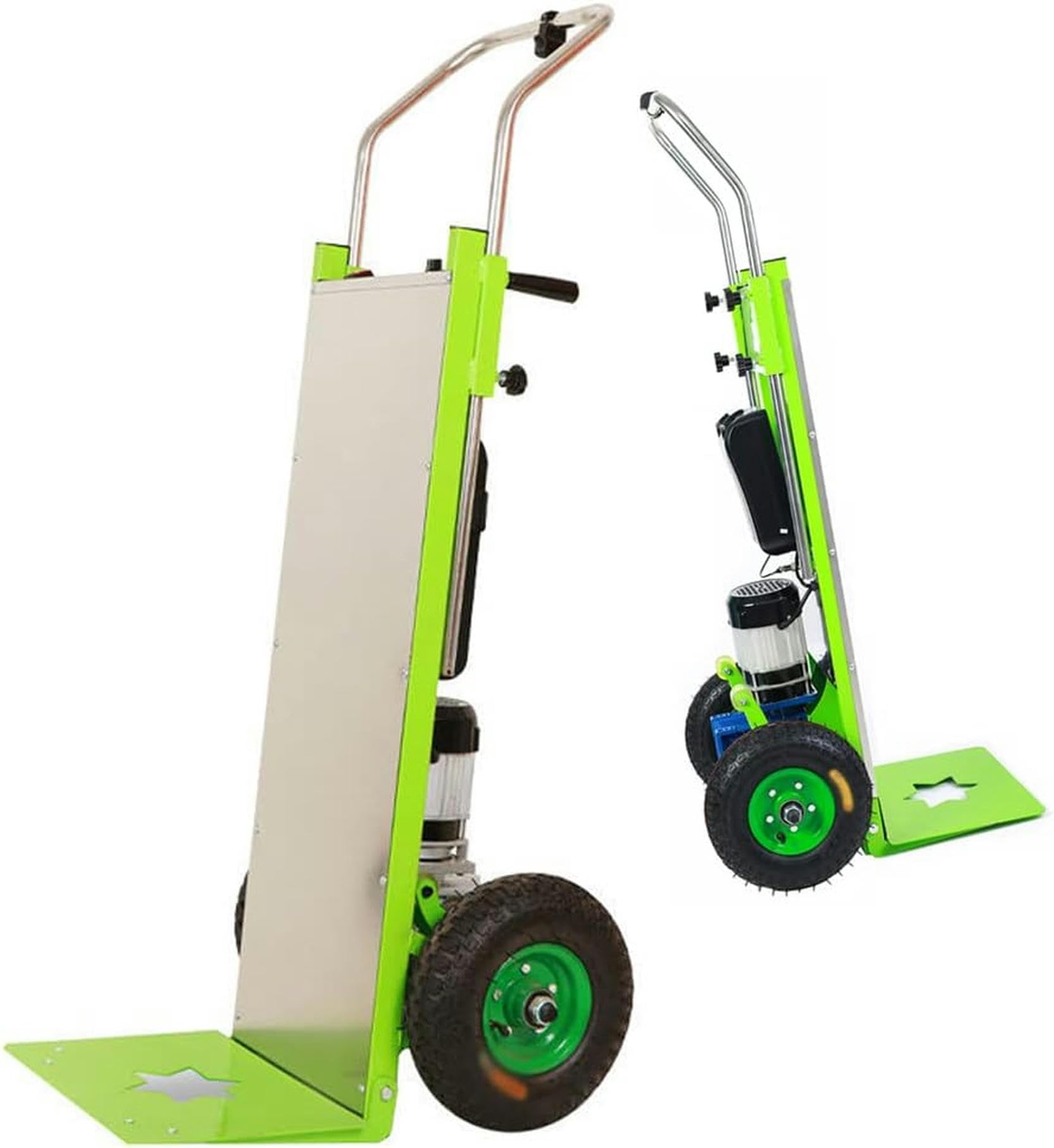 Carrello elettrico per salire le scale, carrello manuale per risparmiare manodopera su e giù per le scale con carico 200 kg, carrello facile da usare con motore brushless da 800 W/verde /