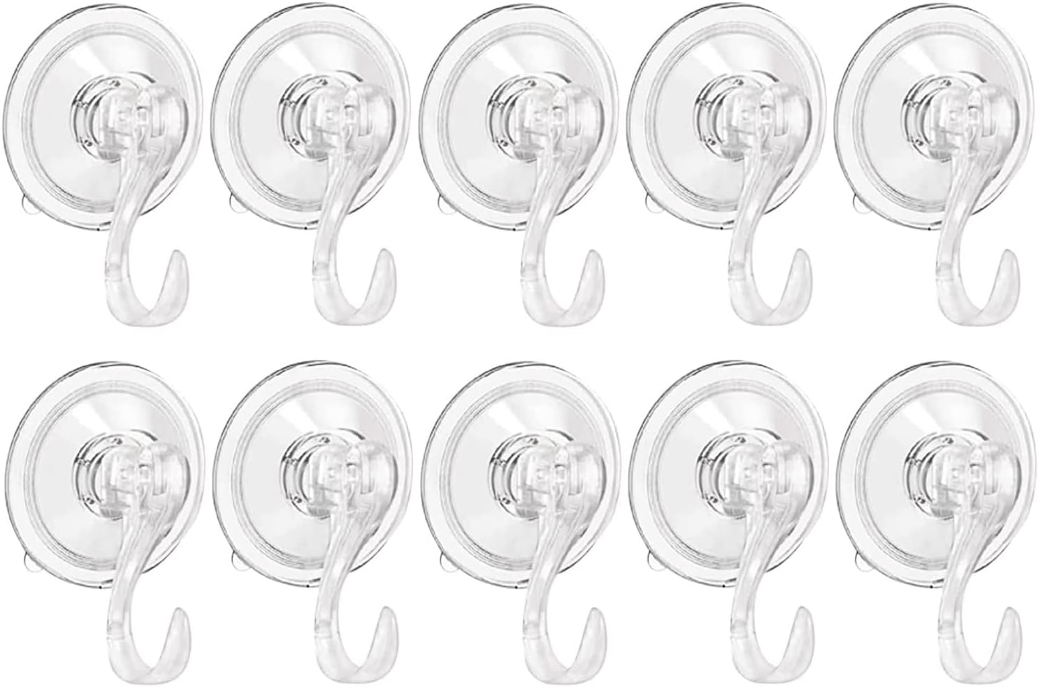 LMI LOVE MORE IDEA Suction Cup Hooks Large Clear Reusable Heavy Duty Hanger Strong