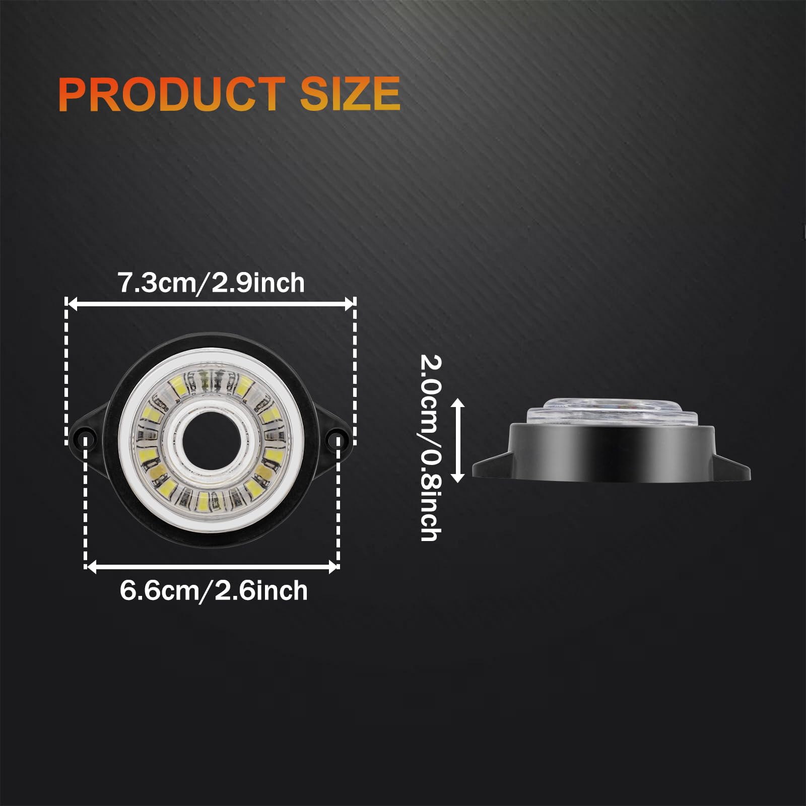 Amazon.co.jp: X-STYLE サイドマーカー LED 12V 24V 白 マーカーランプ