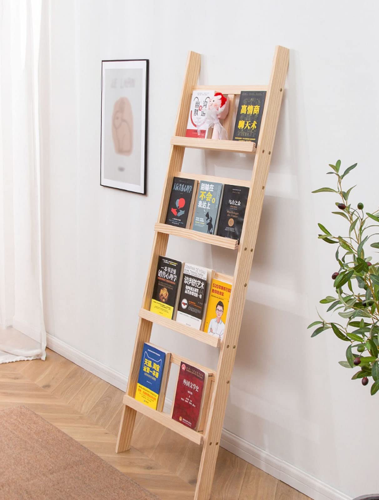 LOVIVER Porte-revues Mural En Bois - Étagère Murale Pour Magazines, Livres Et Brochures - Rangement Gain De Place Design Nordique