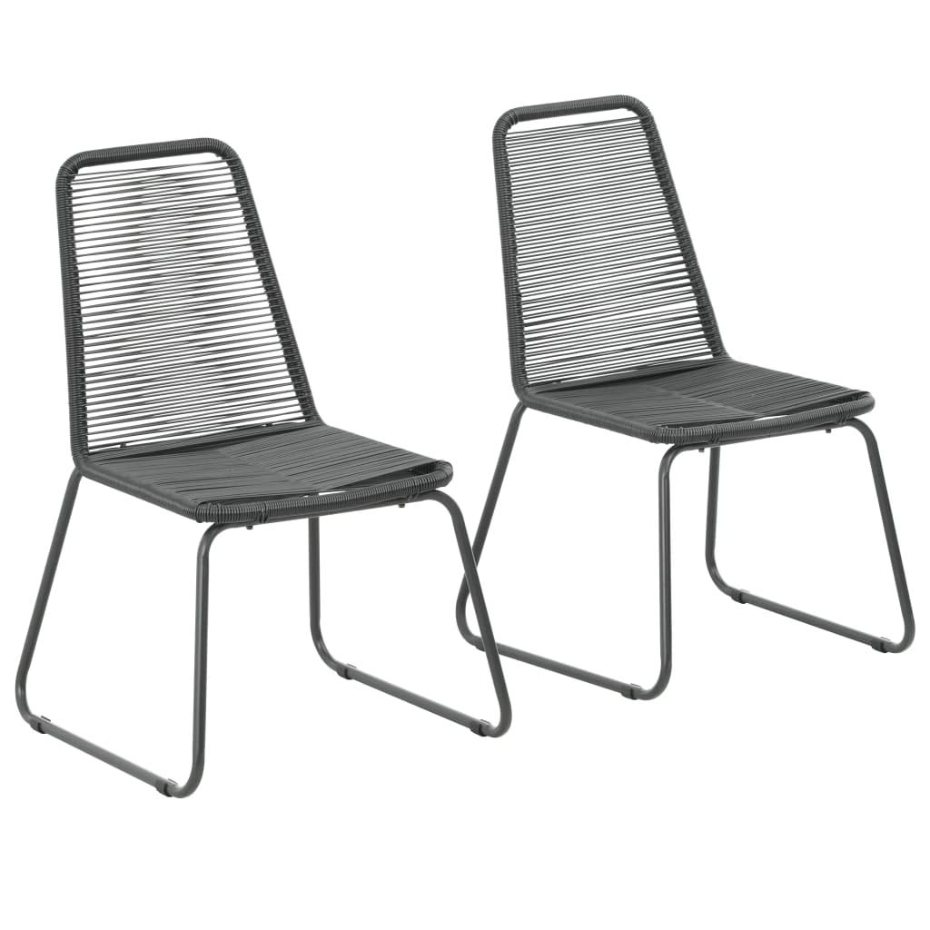 Sedie da giardino 2 pz. Resina intrecciata Nero | Leroy Merlin