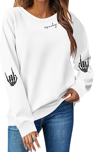Halloween Town Sweatshirt Women's Coffee Pumpkin Skeleton Gh