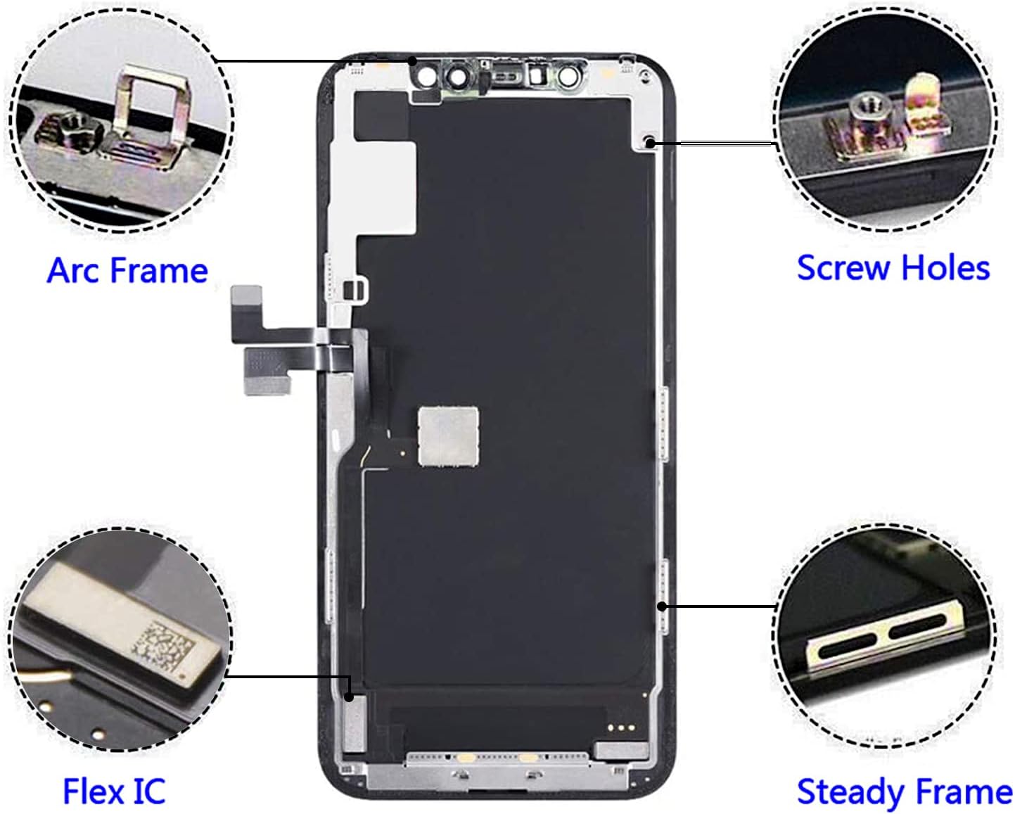 Brinonac for iPhone 11 Pro Screen Replacement Kit, 5.8" Full HD Retina LCD Display COF Touch Screen Digitizer Assembly Set with Repair Tools, Waterproof Adhesive, Tempered Glass