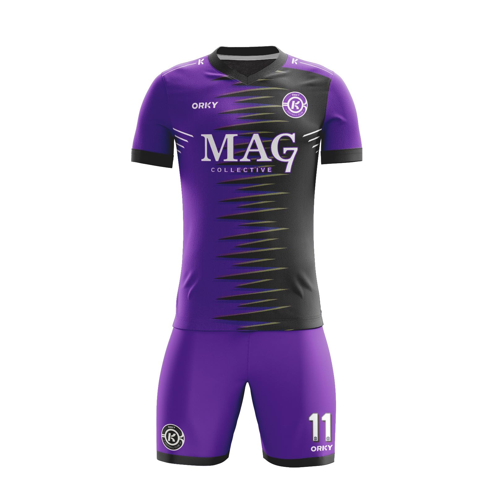 ORKY Custom Soccer Jersey with Short, Men Women Personalized Name Number Team Outfit, Kids Customize School Soccer Uniform(Purple 140cm)