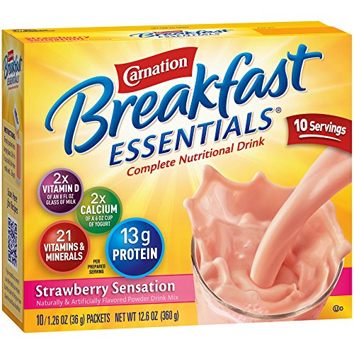 Carnation Breakfast Essentials Strawberry Sensation Complete Nutritional Drink 10 Count