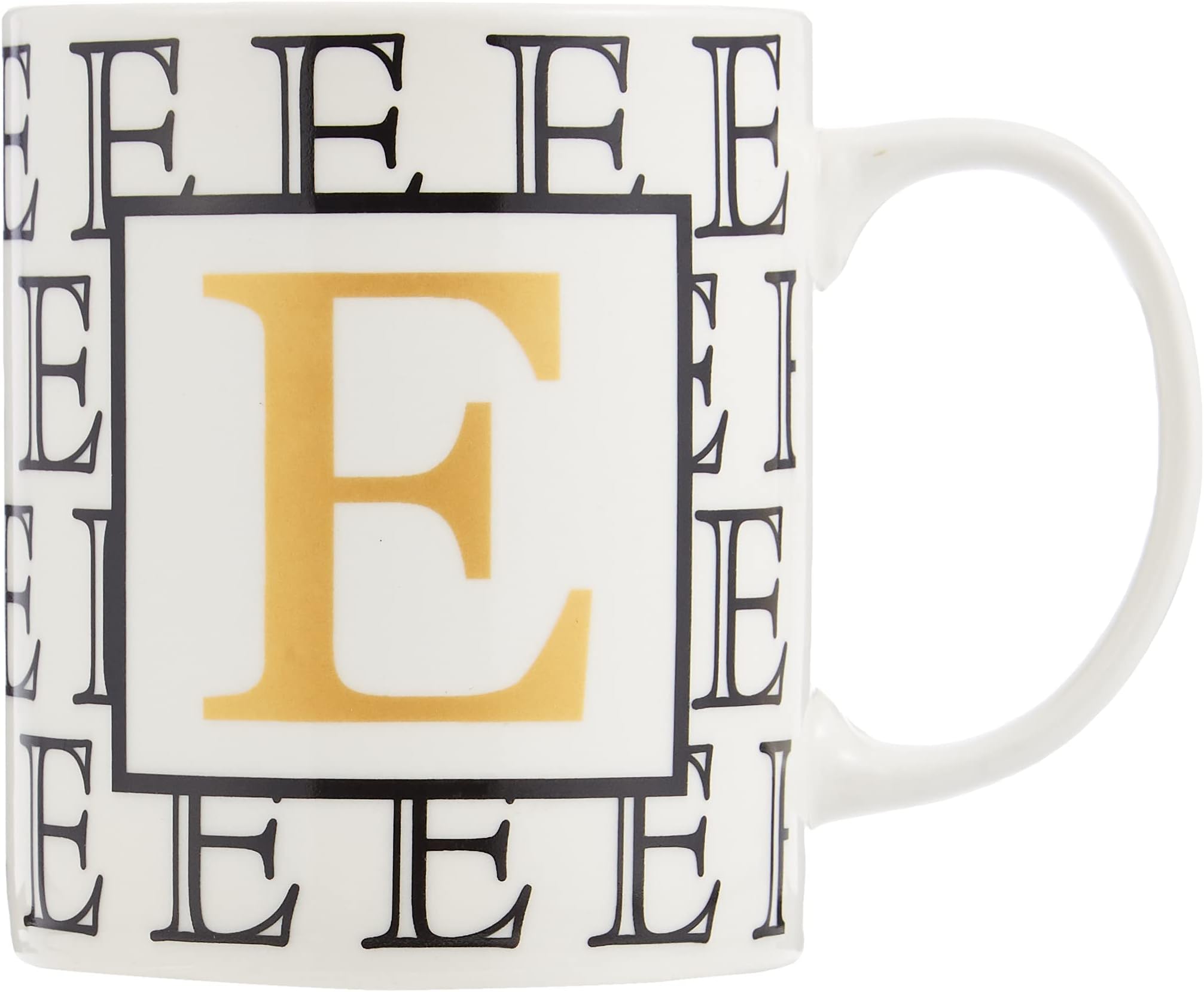 Shallow Letter E Printed Porcelain Ceramic Cup Tea Coffee Mug, Bd-Mug-E